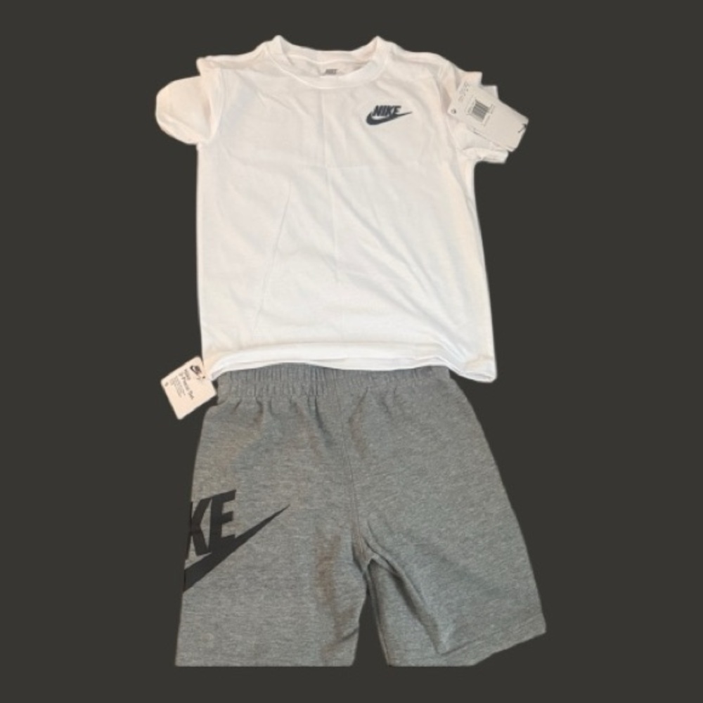 Nike White Tee and Gray Shorts Combo